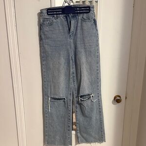 Princess Polly Light Blue Straight Leg Jeans
